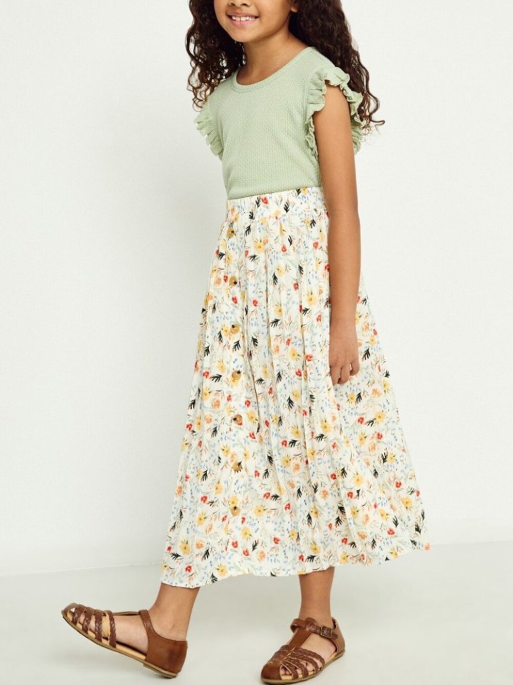 Hayden LA Girl's Floral Midi Skirt